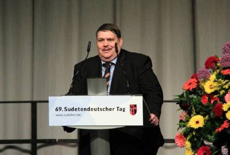 Sudeten-German Landsmannschaft chairman Bernd Posselt speaks at the 69th Sudeten German Landsmannschaft s congress in Augsburg, Germany, May 19, 2018. (CTKxPhoto MartinxWeiser) CTKPhotoP201805190382801 