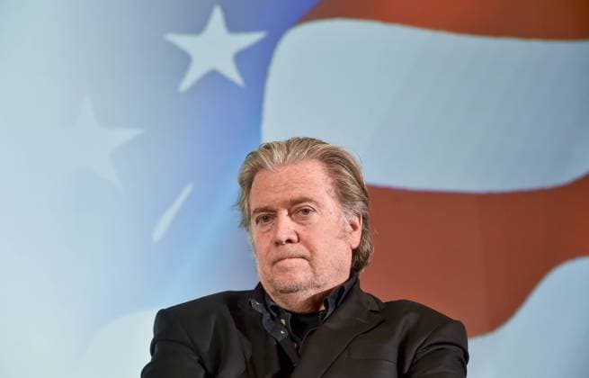 Themen der Woche KW21 Bilder des Tages Discussion meeting of Steve Bannon (pictured), former strategic adviser to U.S. President Donald Trump, and Lanny Davis, former special adviser in White House and supporter of Hillary Clinton, to focus on U.S. developments. Bannon and Davis visit Prague, Czech Republic on invitation of Czechoslovak Group industrial holding and CEVRO college, May 22, 2018. (CTKxPhoto VitxSimanek) CTKPhotoP201805220713501  VIS 007