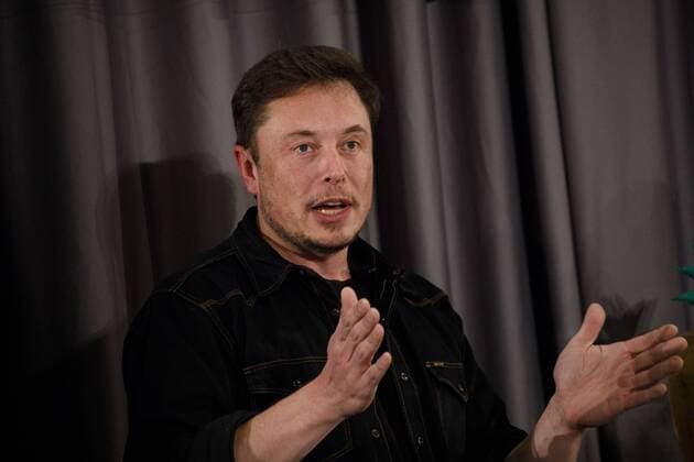 May 17, 2018 - Los Angeles, California, U.S. - Elon Musk, co-founder and chief executive officer of Tesla Inc., speaks during a Boring Co. event in Los Angeles, California, U.S., on Thursday, May 17, 2018. Musk held the event at the Leo Baeck Temple to build public support for a 2.7-mile tunnel the creator of Space X and Tesla hopes to build in West Los Angeles. © 2018 Patrick T. Fallon Los Angeles U.S. - ZUMAf72_ 20180517_zaf_f72_518 Copyright: xPatrickxFallonx