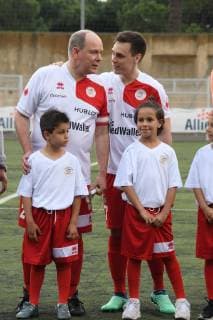 Menton, France 22.05.2015 Football match of the Star Team of Monte Carlo against the national drivers. in the picture: Louis Doucret, Marie Lors  Copyright: xManuelexMangiarottix xIPAx xManuelexMangiarottix