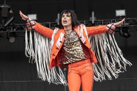 May 25, 2018 - Napa, California, U.S - LUKE SPILLER of The Struts during BottleRock Music Festival at Napa Valley Expo in Napa, California Napa U.S. - ZUMAs135 20180525_zap_s135_501 Copyright: xDanielxDeSloverx