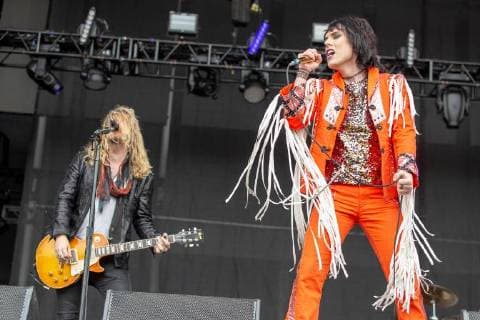 May 25, 2018 - Napa, California, U.S - ADAM SLACK and LUKE SPILLER of The Struts during BottleRock Music Festival at Napa Valley Expo in Napa, California Napa U.S. - ZUMAs135 20180525_zap_s135_545 Copyright: xDanielxDeSloverx