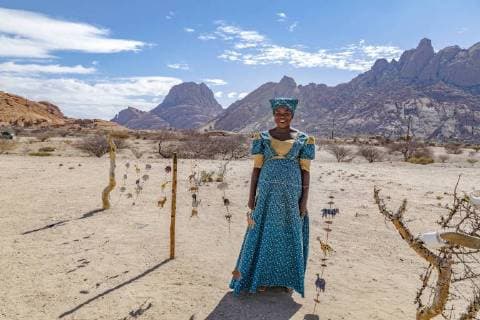 Herero Woman in Spitzkoppe, Usakos, Namibia, Africa