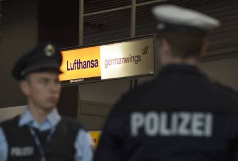 - DUSSELDORF, GERMANY: Illustration picture shows the Lufthansa and Germanwings logo at Dusseldorf airport, in Dusseldorf, Germany, Tuesday 24 March 2015, after a Germanwings airliner crashed near a ski resort in the French Alps. The Airbus A320 belonged to Germanwings, a low-cost affiliate of German airline Lufthansa, was travelling from the Spanish coastal city of Barcelona to the German city of Dusseldorf. All 148 people on board feared dead, officials said. JOHNxTHYS  x76652096x