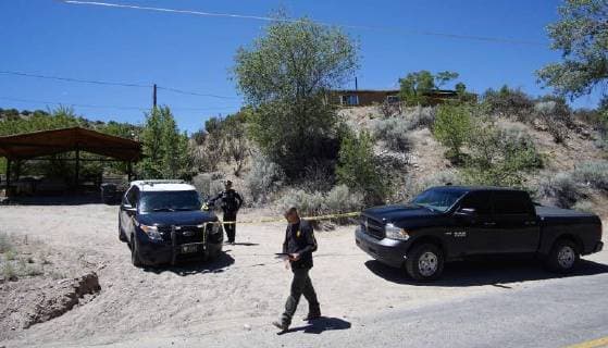 May 31, 2018 - Albuquerque, NEW MEXICO, U.S. - 053118.New Mexico State Police Officers investigate a triple homicide near Dixon , NM .Photographed on Thursday May 31, 2018. . JOURNAL Albuquerque U.S. - ZUMAab1_ 20180531_zaf_ab1_505 Copyright: xAdolphexPierre-Louisx