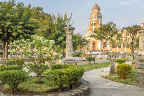 The Xalteva Church seen from Xalteva Park in Granada, Nicaragua, Central America Copyright: OliverxWintzen 1283-287