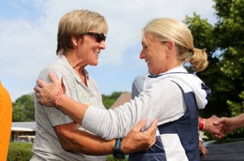 12. Thüringer Charity Open Mühlberg 01.06.2018 , Mühlberg, 12. Thüringer Charity Open im Bild: Evi Mittermaier und Heidi Beckenbauer