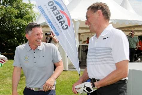 12. Thüringer Charity Open Mühlberg 01.06.2018 , Mühlberg, 12. Thüringer Charity Open im Bild: Arndt Kolbe und Ralf Rangnick