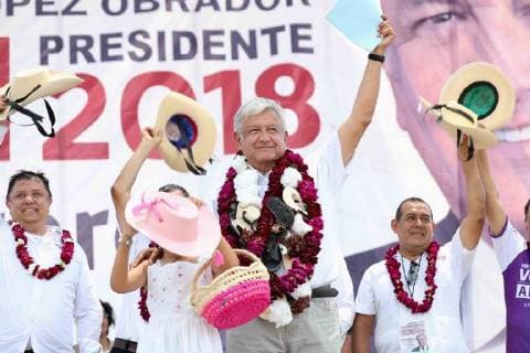 June 2, 2018 - EUM20180602POL10.JPG.PUNGARABATO, Gro. ElectionsElecciones-AMLO.- Andres Manuel Lopez Obrador, candidato a la Presidencia de Mexico por la coalicion Juntos Haremos Historia, acude a un mitin de campana en Ciudad Altamirano, este 2 de junio de 2018. Foto: Agencia EL UNIVERSALValente RosasEELG Copyright: xElxUniversalx