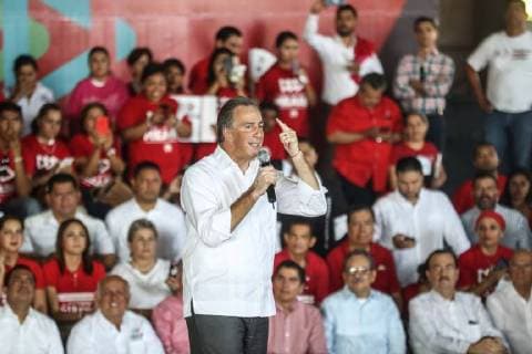 June 2, 2018 - EUM20180602POL15.JPG.COLIMA, Col. ElectionsElecciones-Meade.- Jose Antonio Meade, candidato a la Presidencia por la coalicion Todos por Mexico, durante un acto de campana en el casino de la Feria de Colima, este 2 de junio de 2018. Foto: Agencia EL UNIVERSALGerman EspinosaEELG Copyright: xElxUniversalx