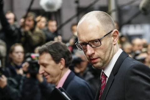 - BRUSSELS, BELGIUM: Ukrainian Prime Minister Arseniy Yatsenyuk arrives on the second day of the EU summit of heads of state and government, at the EU headquarters in Brussels, Friday 21 March 2014. THIERRYxROGE  x56303927x