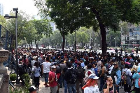 June 6, 2018 - EUM20180606NAC03.JPG.CIUDAD DE MEXICO, ProtestProtesta-CNTE.- Miembros de la Seccion 22 de la Coordinadora Nacional de Trabajadores de la Educacion (CNTE), realizan un mitin sobre Paseo de la Reforma, este 6 de junio de 2018, a la altura de la Embajada de Estados Unidos en Mexico; tercer dia consecutivo de protesta en la Ciudad de Mexico. Foto: Agencia EL UNIVERSALJuan Armando MartinezMAR.  - ZUMAu78_ 20180606_zaf_u78_553 Copyright: xElxUniversalx