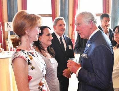 . 06 06 2018. London, United Kingdom. The Prince of Wales with Jane Asher and Lesley Joseph during a reception for Age UK at Buckingham Palace in London.  xPoolx xi-Imagesx IIM-17918-0006