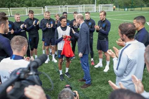 . 07 06 2018. Leeds, United Kingdom.The Duke of Cambridge meets the England Football squad at the West Riding County Football Association in Leeds , United Kingdom, as they prepare for the World Cup in Russia.  xPoolx xi-Imagesx IIM-17925-0005