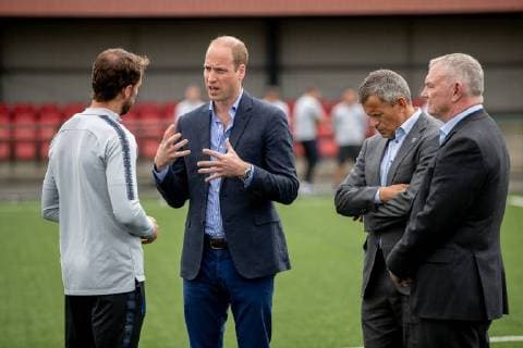 . 07 06 2018. Leeds, United Kingdom.The Duke of Cambridge meets the England Football squad at the West Riding County Football Association in Leeds , United Kingdom, as they prepare for the World Cup in Russia.  xPoolx xi-Imagesx IIM-17925-0011