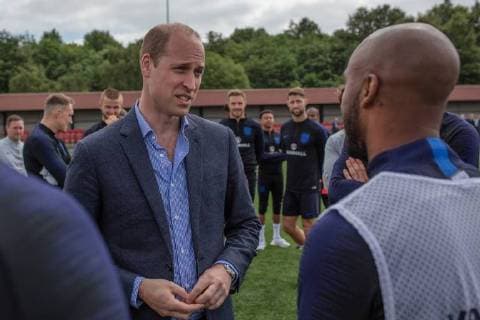 . 07 06 2018. Leeds, United Kingdom.The Duke of Cambridge meets the England Football squad at the West Riding County Football Association in Leeds , United Kingdom, as they prepare for the World Cup in Russia.  xPoolx xi-Imagesx IIM-17925-0019