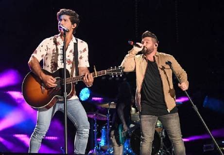 June 7, 2018 - Nashville, Tennessee, U.S. - 07 June 2018 - Nashville, Tennessee - Dan Smyers, Shay Mooney, Dan+Shay. 2018 CMA Music Fest Nightly Concert held at Nissan Stadium. Photo Credit: AdMedia Nashville U.S. - ZUMAa123 20180607_zaa_a123_362 Copyright: xLauraxFarrx