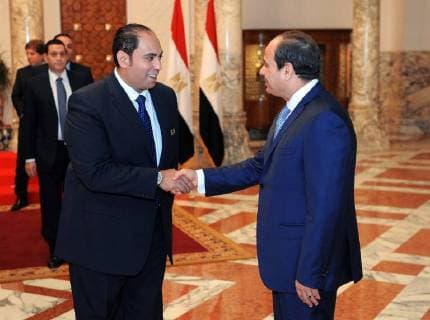 June 9, 2018 - Cairo, Cairo, Egypt - Egyptian President Abdel Fattah al-Sisi meets with Egypt s national football team before travelling to Russia to attend World Cup at the Ittihadiya presidential palace in Cairo, Egypt, June 9, 2018 Cairo Egypt - ZUMAap3_ 20180609_zaf_ap3_099 Copyright: xEgyptianxPresidentxOfficex