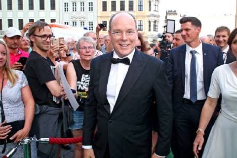 Europäischer Kulturpreis. Fürst Albert II. von Monaco ( Albert Alexandre Louis Pierre Rainier Grimaldi ) anläßlich der Verleihung des Europäischen Kulturpreises am 09.06.2018 in der Frauenkirche Dresden. 20180608BOS0084