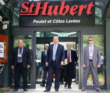 Trump at G-7 summit U.S. President Donald Trump leaves the venue of the Group of Seven economies summit in Charlevoix, Canada, on June 9, 2018. (Pool photo) 