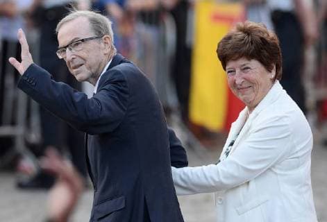 - BRUSSELS, BELGIUM: Miet Smet and former Prime Minister Wilfried Martens leave after the Te Deum mass, on the occasion of today s Belgian National Day, at the Saint Michael and St Gudula Cathedral (Cathedrale des Saints Michel et Gudule Sint-Michiels- en Sint-Goedele kathedraal) in Brussels, Sunday 21 July 2013. Today King Albert II will abdicate in favour of his son Crown Prince Philippe. DAVIDxSTOCKMAN  x44780381x