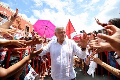 June 13, 2018 - EUM20180613POL04.JPG.TICUL, Yuc., Elections Elecciones-AMLO.- El candidato a la Presidencia de la Republica por la coalicion Juntos Haremos Historia, Andres Manuel Lopez Obrador, encabeza mitin ante simpatizantes en la explanada de la Plaza de la Cultura de esta ciudad, como parte de sus actividades de campana por la entidad. Foto: Agencia EL UNIVERSAL MAR.  - ZUMAu78_ 20180613_zaf_u78_528 Copyright: xValentexRosasx