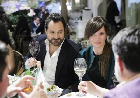 MOSCOW, RUSSIA - JUNE 13, 2018: Russian bass Ildar Abdrazakov (L) attends a party after a concert by opera stars ahead of the 2018 FIFA World Cup, at the GUM Department Store. Mikhail Metzel TASS  TS084055