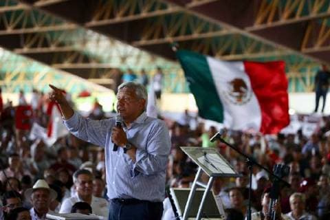June 15, 2018 - EUM20180615POL08.JPG.COLIMA, Col., Elections Elecciones-AMLO.- El candidato a la Presidencia de la Republica por la coalicion Juntos Haremos Historia, Andres Manuel Lopez Obrador, encabeza mitin este 15 de junio de 2018, en la capital del estado, como parte de sus actividades de cierre de campana por el pais. Foto: Agencia EL UNIVERSAL MAR  - ZUMAu78_ 20180615_zaf_u78_510 Copyright: xValentexRosasx