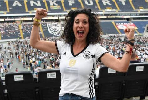 7.06.2018 Frankfurt am Main, Commerzbankarena Public viewing WM 2018 Deutschland gegen Mexiko Moderatorin Evren Gezer (FFH)