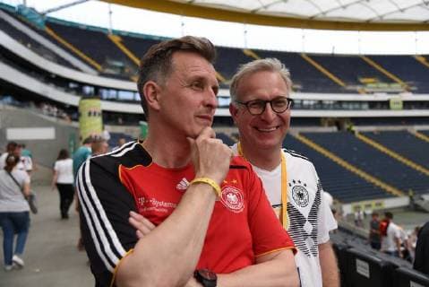 7.06.2018 Frankfurt am Main, Commerzbankarena Public viewing WM 2018 Deutschland gegen Mexiko Patrik Meyer (Patrick, Commerzbankarena), Steffen Ball (Ballcom)