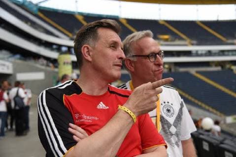 7.06.2018 Frankfurt am Main, Commerzbankarena Public viewing WM 2018 Deutschland gegen Mexiko Patrik Meyer (Patrick, Commerzbankarena), Steffen Ball (Ballcom)
