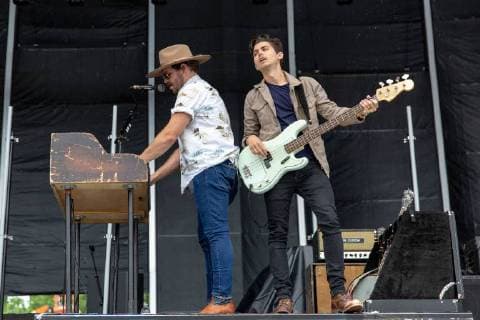 June 19, 2018 - Oshkosh, Wisconsin, U.S - JARED HAMPTON and CHANDLER BALDWIN of Lanco during Country USA Music Festival at Ford Festival Park in Oshkosh, Wisconsin Oshkosh U.S. - ZUMAs135 20180619_zap_s135_545 Copyright: xDanielxDeSloverx