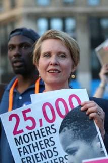 June 19, 2018 - New York, New York, U.S. - Cynthia Nixon, an American actress, activist, and gubernatorial candidate in the State of New York, is seen during the Juneteenth Action to FREEnewyork in New York City on June 19, 2018 in New York. New York U.S. - ZUMAs132 20180619_sha_s132_795 Copyright: xAnnaxSergeevax