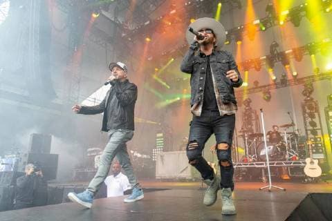June 22, 2018 - Chicago, Illinois, U.S - CHRIS LUCAS and PRESTON BRUST of LoCash during Country LakeShake Music Festival at Huntington Bank Pavilion at Northerly Island in Chicago, Illinois Chicago U.S. - ZUMAs135 20180622_zap_s135_536 Copyright: xDanielxDeSloverx