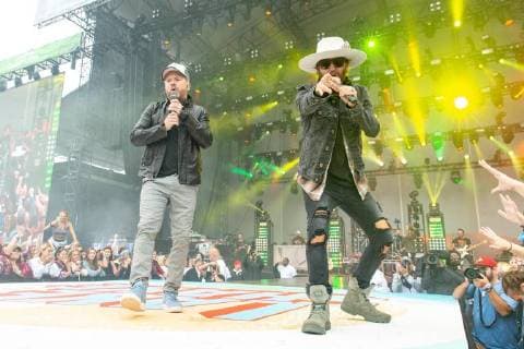 June 22, 2018 - Chicago, Illinois, U.S - CHRIS LUCAS and PRESTON BRUST of LoCash during Country LakeShake Music Festival at Huntington Bank Pavilion at Northerly Island in Chicago, Illinois Chicago U.S. - ZUMAs135 20180622_zap_s135_537 Copyright: xDanielxDeSloverx