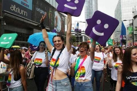 Kanada: Toronto Pride Parade Participants parade during the Toronto Gay Pride 2018, in Toronto, Canada, 24 June 2018. The city celebrated the 38th edition of the annual event celebrating diversity and unity with the attendance of thousands of people. EPA Osvaldo Ponce Toronto Gay Pride 2018 !ACHTUNG: NUR REDAKTIONELLE NUTZUNG!  Copyright: xOsvaldoxPoncex TOR10 20180625-636654854657978862