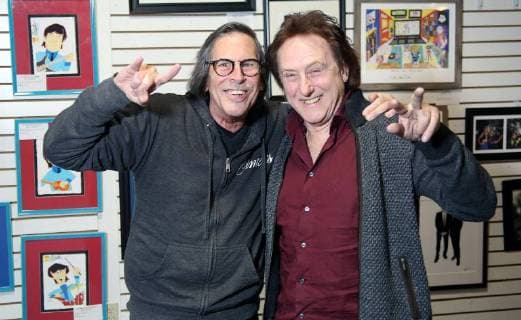 WILLOW GROVE, PA - DECEMBER 18 : Denny Laine pictured with photographer Scott Weiner at the Rock Art Show in Willow Grove Park Mall in Willow Grove, Pa on December 18, 2016 photo credit Star Shooter MediaPunch Copyright: x©xStarxShooterx