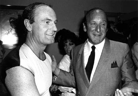 Peter Allen with music mongul Clive Davis (l-r) at Radio City Music Hall. New York City. 1982. © Gary Gershoff MediaPunch Copyright: xGaryxGershoffx xxMediaPunchx