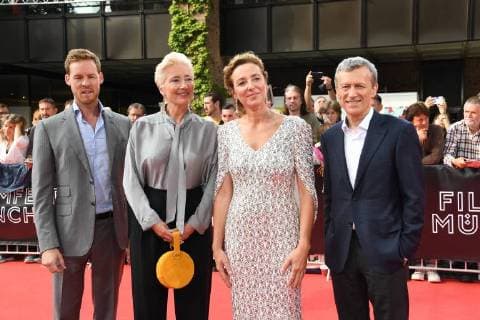 Herbert Kloiber jr., Emma Thompson, Diana Iljine (Festivalchefin) und Duncan Kenworthy 36. Filmfest München CineMerit-Gala 2018 Festivalzentrum Gasteig Preis, Auszeichnung, Ehrung München 29. Juni 2018