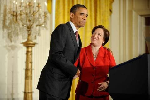 Aug. 06, 2010 - Washington, District of Columbia, U.S. - .President Barack Obama congradulates newly confirmed Supreme Court Justice Elena Kagan. She will be sworn in at the Supreme in a private ceremony. 2010.BARACK OBAMA and ELENA KAGAN.I15291CB Washington U.S. - ZUMAbw2_ 20100806_zaf_bw2_008 Copyright: xChristyxBowex