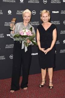 Emma Thompson und Amelie Fried bei der CineMerit-Gala zu Ehren von Emma Thompson auf dem 36. Filmfest München 2018 im Festivalzentrum Gasteig. München, 29.06.2018
