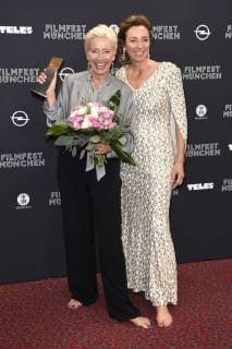Emma Thompson und Diana Iljine bei der CineMerit-Gala zu Ehren von Emma Thompson auf dem 36. Filmfest München 2018 im Festivalzentrum Gasteig. München, 29.06.2018