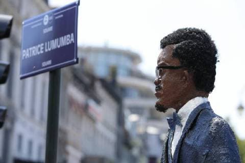 Illustration picture shows the opening of the Square Patrice Lumumba square in Brussels, in honour of the Patrice Emery Lumumba, Saturday 30 June 2018. Lumumba was the first Prime Minister of the independent Congo after it s independence from Belgium.  NICOLASxMAETERLINCK 05375324