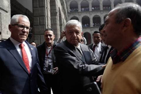 July 3, 2018 - EUM20180703POL03.JPG.CIUDAD DE MEXICO PoliticsPolitica-AMLO EPN.- El virtual presidente electo, Andres Manuel Lopez Obrador, arriba a las instalaciones del Palacio Nacional para su reunion con el jefe del Ejecutivo, Enrique Pena Nieto, el martes 3 de julio de 2018. Foto: Agencia EL UNIVERSALIvan StephensEVZ Copyright: xElxUniversalx