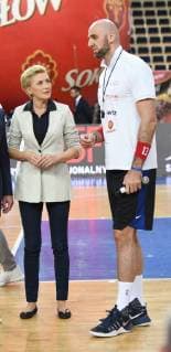 Poland s First Couple Andrzej Duda and Agata Kornhauser-Duda visit 11th edition of Summer Marcin Gortat Camp in Lodz Poland s First Couple Andrzej Duda and Agata Kornhauser-Duda visit 11th edition of Summer Marcin Gortat Camp on July 09, 2018 in Lodz, Poland. EN_01328715_0033 
