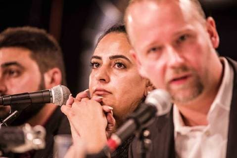 July 10, 2018 - Munich, Bavaria, Germany - Gamze Kubasik (daughter of Dortmund murder victim Mehmet Kubasik). One day before the so-called Ã¢â‚¬oeTag XÃ¢â‚¬Â? (Day X) where the decision against alleged neo-nazi terrorist Beate Zchaepe will be delivered, the families of the victims of the National Socialist Underground terror cell in Germany held a press conference. Abdulkerim Simsek (Sohn des in NoÂ¼rnberg erschossenen Enver Simsek), Gamze Kubasik (Tochter des in Dortmund ermordeten Mehmet Kubasik) und Arif S. (Betroffener des Nagelbombenanschlags in der KoÂ¶lner KeupstraoÅ¸e). Sebastian Scharmer lawyer representing the families. The trial lasted some 400 days over five years. The Nationalsozialistischer Untergrund (NSU) is alleged to have committed murders and terror bombings spanning some 13 years- an unheard of feat in Germany due - ZUMAb160 20180710_zbp_b160_028 Copyright: xSachellexBabbarx