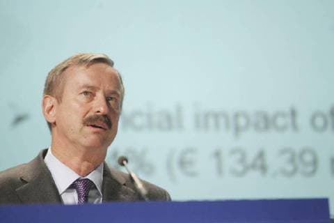 , BRUSSELS, BELGIUM : European Commission vice-president Siim Kallas pictured during a press conference on fraud Monday 9 July 2007 in Brussels. FRANCOISxWALSCHAERTS  x7039676x