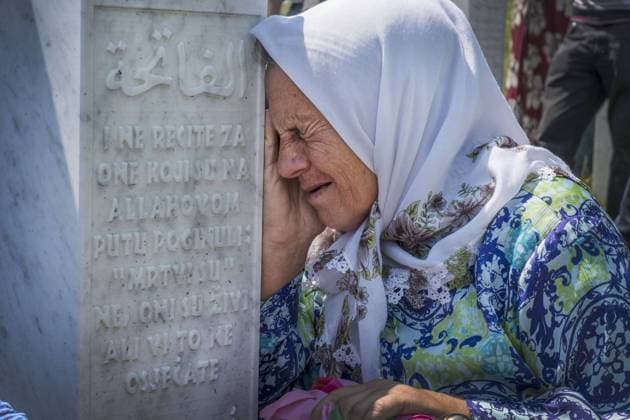 July 10, 2018 - Srebrenica, Bosnia - Twenty-three years have passed since the Srebrenica Genocide took the lives of more than 7000 victims in Bosnia and Herzegovina between 1992 and 1995. This horrific event is commemorated annually on July 10 because on that day in 1995 Bosnian Serb forces, commanded by convicted war criminal General R. Mladic, executed more than 7000 Muslim-Bosniak men, boys and elderly who had sought safety in the region after the fall of Srebrenica. Furthermore, another 25,000 people were forcibly deported in an UN-assisted ethnic cleansing that was later referred to by the European Parliament s resolution as the biggest war crime in Europe since the end of WWII. Srebrenica Bosnia  - ZUMA 20171012_zap_ba5_107 Copyright: xDaniloxBalduccix
