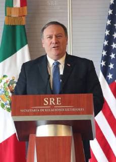 July 13, 2018 - EUM20180713NAC39.JPG .CIUDAD DE MEXICO. MeetingReunion-Mexico-Pompeo.- Mike Pompeo (en la imagen), secretario de Estado de Estados Unidos, y Luis Videgaray, el secretario de Relaciones Exteriores, se reunen este viernes 13 de julio de 2018 en la Secretaria de Relaciones Exteriores. Foto: Agencia EL UNIVERSALAriel OjedaEELG Copyright: xElxUniversalx