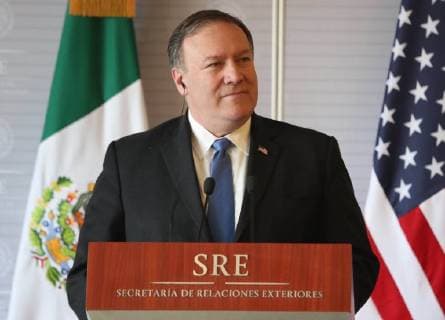 July 13, 2018 - EUM20180713NAC40.JPG .CIUDAD DE MEXICO. MeetingReunion-Mexico-Pompeo.- Mike Pompeo (en la imagen), secretario de Estado de Estados Unidos, y Luis Videgaray, el secretario de Relaciones Exteriores, se reunen este viernes 13 de julio de 2018 en la Secretaria de Relaciones Exteriores. Foto: Agencia EL UNIVERSALAriel OjedaEELG Copyright: xElxUniversalx
